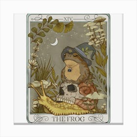 The Frog Tarot Card Retro Vintage Frog Lover Halloween Canvas Print