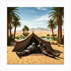 Warriors Rest Near Oasis Canvas Print