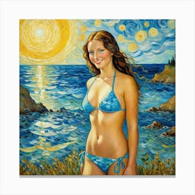 Girl In A Bikini tk Canvas Print