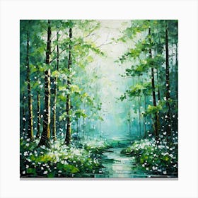 Stream In The Forest Canvas Print