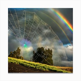 rainbow through cobweb Canvas Print