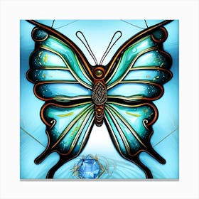 Butterfly With Crystal Canvas Print