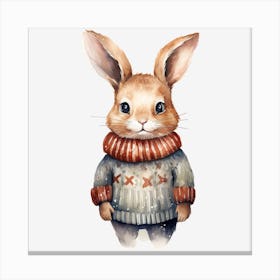 Rabbit In Sweater Canvas Print