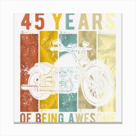 Mens 45 Year Old Motorcycle Birthday Vintage Retro 45th Birthday Canvas Print