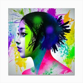 Woman in vivid Color  Canvas Print