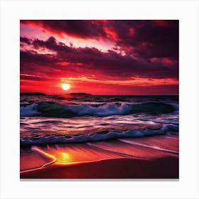 Sunset On The Beach 600 Canvas Print