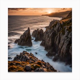 Sunset At The Cliffs Canvas Print