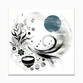 Black And White Painting 1 Canvas Print