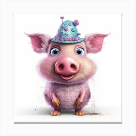 Pig In A Hat 1 Canvas Print