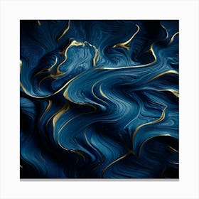 Abstract Blue And Gold Swirls Canvas Print