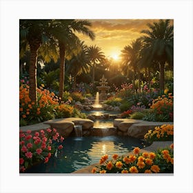 Sunset Garden Canvas Print