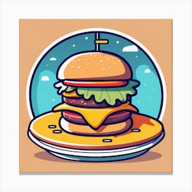 Cartoon Burger 4 Canvas Print