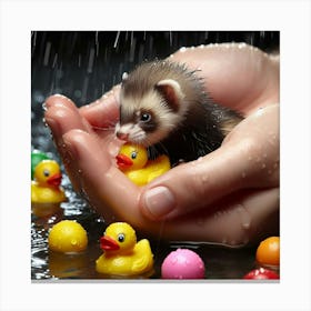 Ferret In The Rain Canvas Print