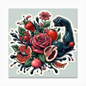 Roses And Fruits Canvas Print