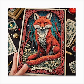 Fox Tarot Card Canvas Print