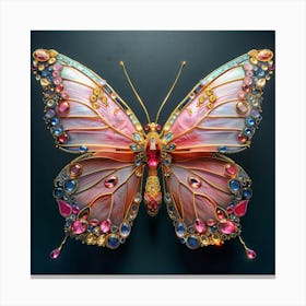 Colorful Gems Butterfly 4 Canvas Print