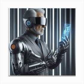 Futuristic Man In Futuristic Suit 1 Canvas Print