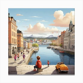 City Of Sweden art Canvas Print