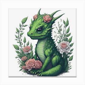 Green Dragon (6) Canvas Print