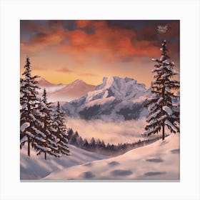 Snowy Mountains Canvas Print