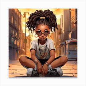 Black Girl In Sunglasses 3 Canvas Print