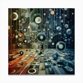 Old School Vinyl Records As Abstract Art 3 Canvas Print