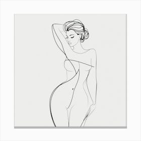 Sexy Woman Line Drawing Canvas Print