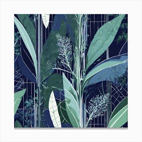 Illustration Of A Growing Plant In The Style Of Pi Canvas Print