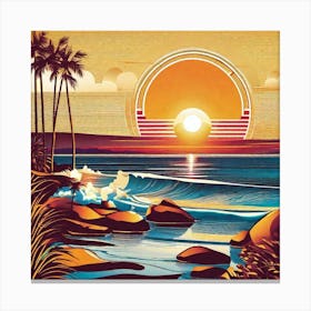 Sunset At The Beach 153 Canvas Print