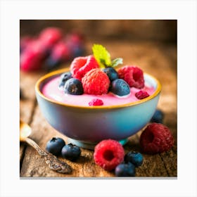 Yogurt With Berries Canvas Print