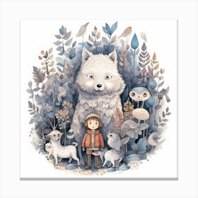 Little White Wolf Canvas Print