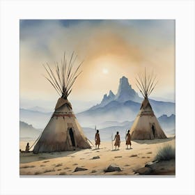 Native American Teepees Canvas Print