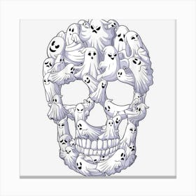 Skull Boo Ghost Funny Boo Ghosts Halloweens Men Women Canvas Print