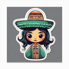 Mexico Sticker 2d Cute Fantasy Dreamy Vector Illustration 2d Flat Centered By Tim Burton Pr (5) Canvas Print