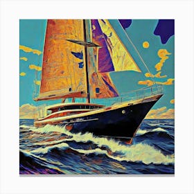 Sailboat In The Ocean 2 Canvas Print