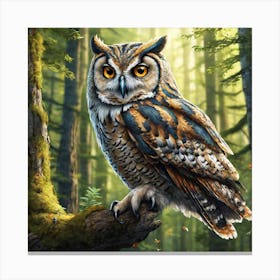 Owl In The Forest 153 Canvas Print