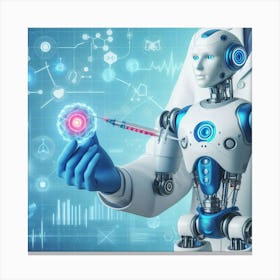 Robot In A Lab Coat Canvas Print