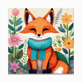 Fox In The Garden Canvas Print