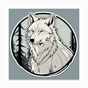 Wolf Sticker Canvas Print
