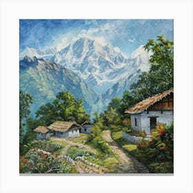 Nepal Mountain Village Canvas Print