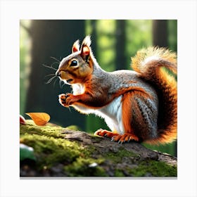 Squirrel In The Forest 426 Canvas Print