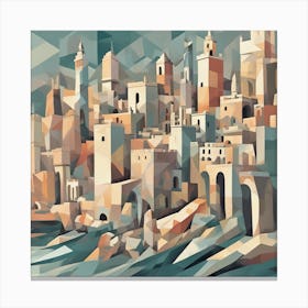 Historical City Cubism Style Canvas Print