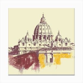 A Vatican City Hand Drawn Sketch Illustration 1720444795 3 Canvas Print