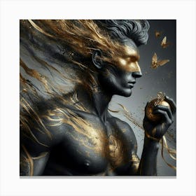 Man Holding A Butterfly Canvas Print