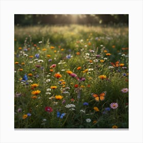 Wildflowers In The Meadow Canvas Print