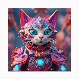 Cyborg Cat Canvas Print