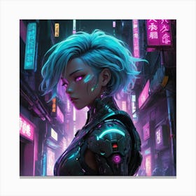 Cyberpunk Girl Canvas Print