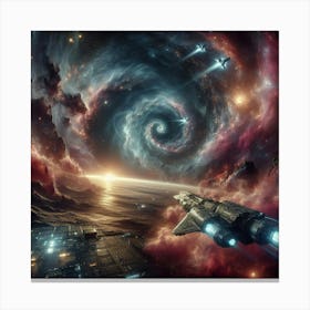 Spaceship In Space 1 Canvas Print