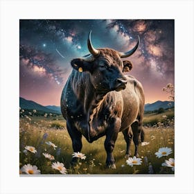 Bull In The Meadow 3 Canvas Print