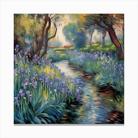 Soft Brushstrokes: Monet's Blue Harmony Canvas Print